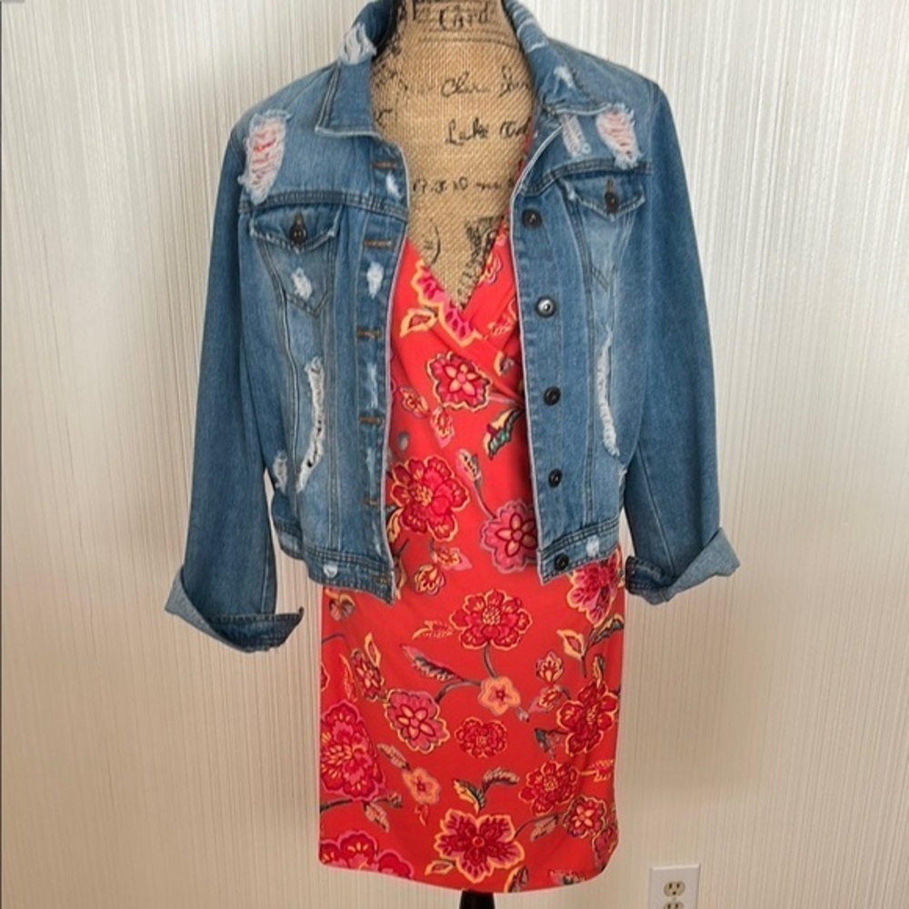 Jones New York Orange/Red Floral  Dress